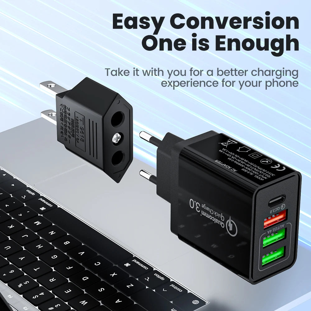 Elough 4.0mm US To EU Converter Plugs European EU To US America Travel