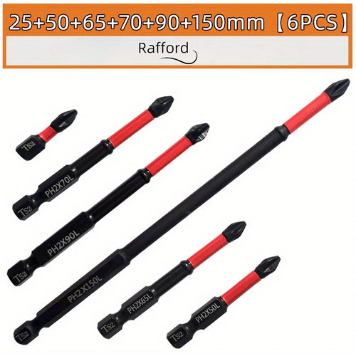 Magnetic Non-Slip Drill Bit Set 3/6/12 Pieces, S2 Steel, Crosshead and