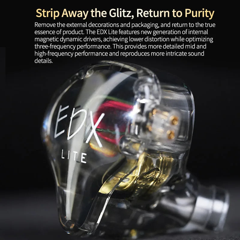 KZ EDX Lite HIFI Earphones Dynamic Driver In Ear Stereo Bass Music