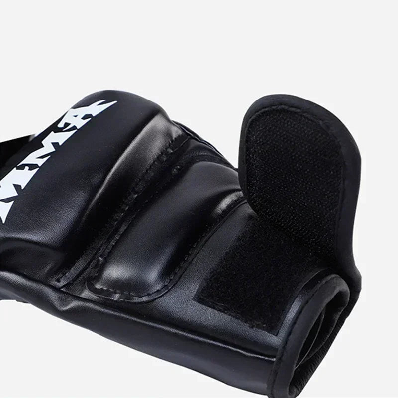 Professional Boxing Training Gloves Half Finger Leather Cushion for