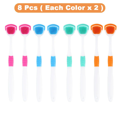 Vaclav 1Pc/4Pcs/8Pcs Silicone Tongue Scraper For Oral Hygiene,Tongue