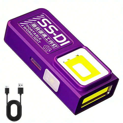 Mini COB LED Flashlight USB C Rechargeable Powerful Work Light  with