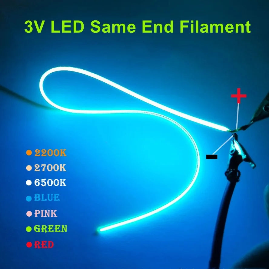 LED Same End Filament Flexible Ultra Slim 3V Spiral Bulb Filament