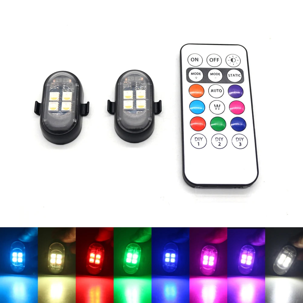 RGB Car Interior Lights with Wireless Remote, Larger Battery &