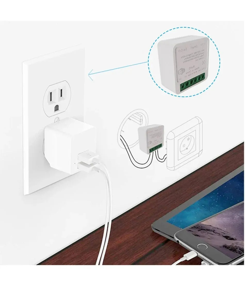 Tuya Mini 16A WiFi Switch Smart Life App 2 Way Control Smart Home