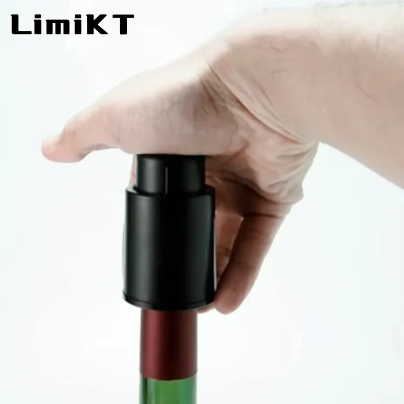 LimiKT Press Type Vacuum Red Wine Bottle Stopper Stainless Steel