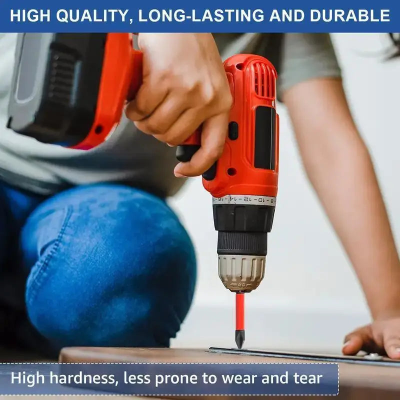 Magnetic Non-Slip Drill Bit Set 3/6/12 Pieces, S2 Steel, Crosshead and