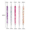 5Pcs/set Portable Nail Art Dotting Pen Crystal Beads Handle Dual-ended