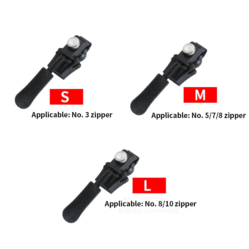 3/6/12Pcs Universal Zipper Repair Kit Quick Instant Detachable Zipper