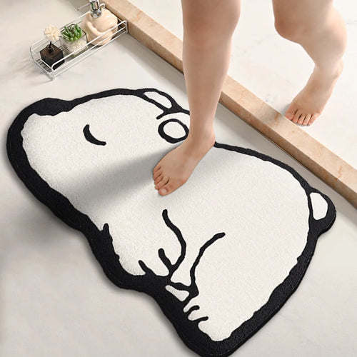 Thickened special-shaped bathroom absorbent floor mat flannel toilet