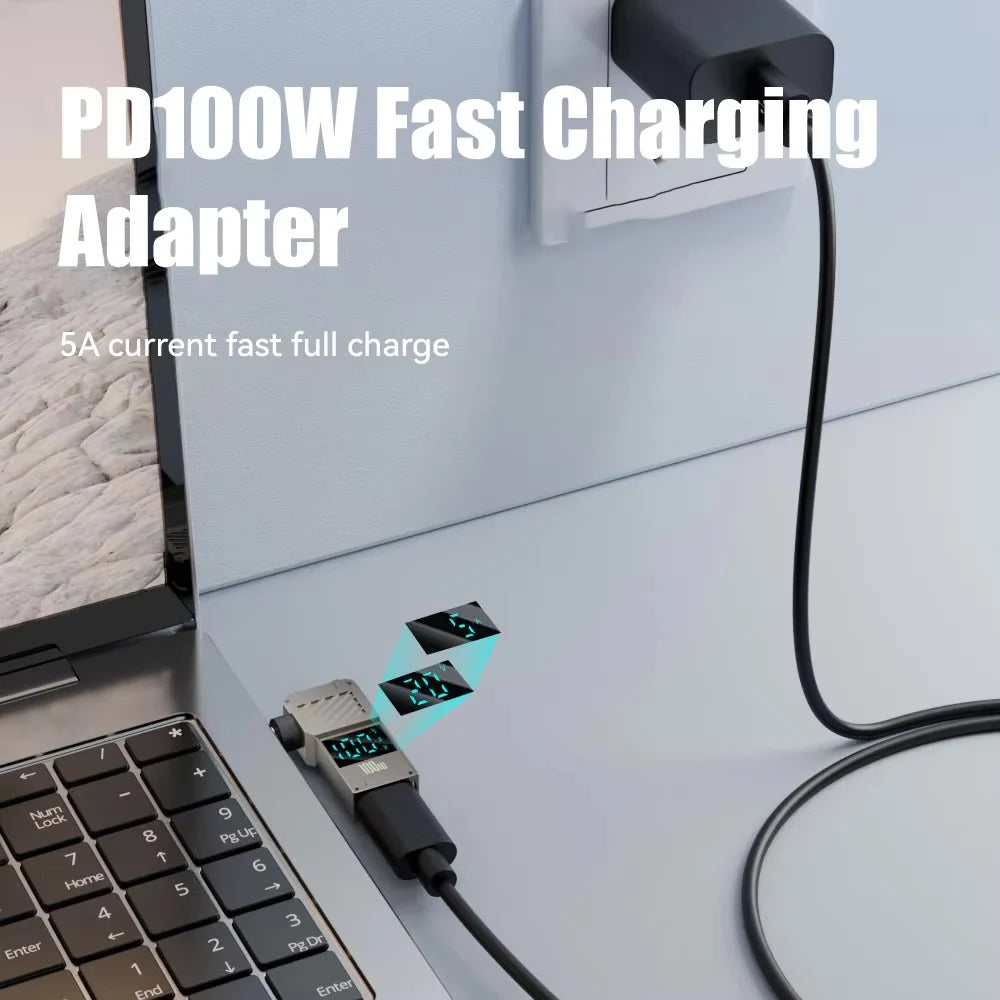 PD100W Type-C to DC Plug Converter USB C to DC Laptop Charging Adapter