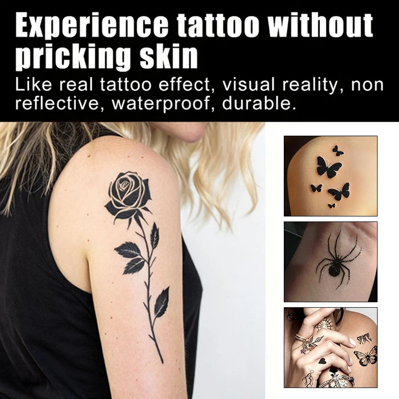 Long-Lasting Temporary Tattoo Inks with 3 Tattoo stickers Kit,Freehand