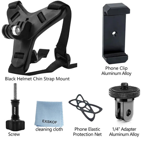 Motorcycle Helmet Chin Strap Mount for GoPro Hero 13 12 11 10 9 8 DJI
