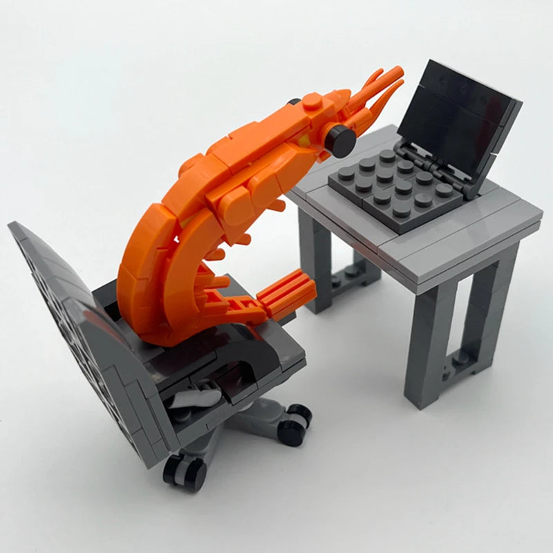 MOC Building Block Shrimp Model Figurines Puzzle Assembly Kit for Boys