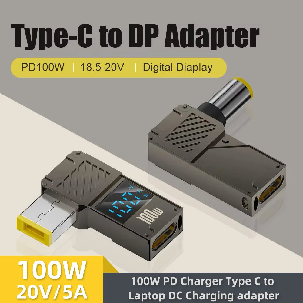 PD100W Type-C to DC Plug Converter USB C to DC Laptop Charging Adapter
