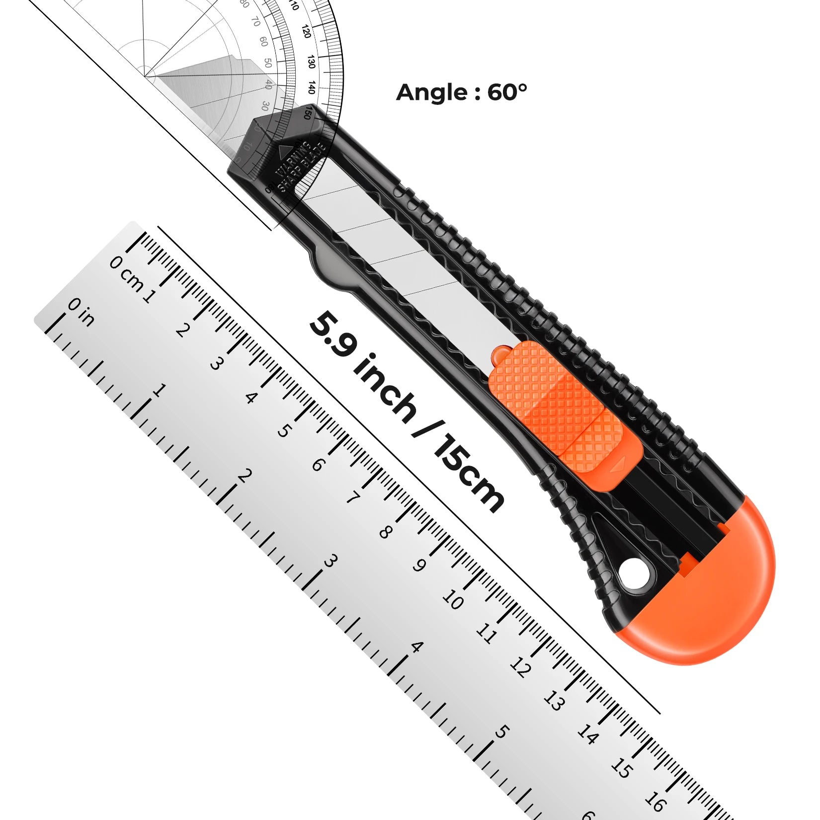 3 Pack Utility Knife Box Cutter Retractable, Compact Box Knife for