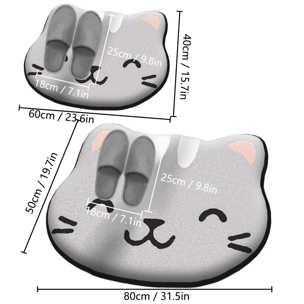 Thickened special-shaped bathroom absorbent floor mat flannel toilet