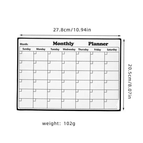 Fridge  magnets Monthly Calendar Magnetic Stickers Waterproof Erasable
