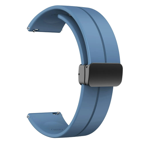 20mm 22mm Magnetic D Type Clasp Silicone Watch Band for Samsung Galaxy
