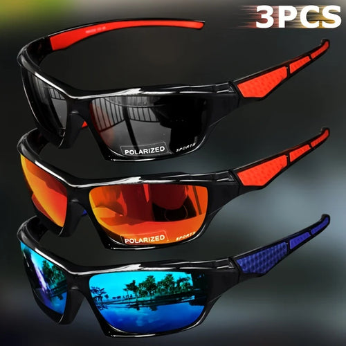 1/3PCS Sports Polarized Sunglasses for Men Lightweight Night Vision