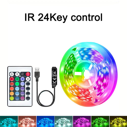 1-40M RGB LED Strip Lights USB 5V Music Sync APP & 44Key Remote