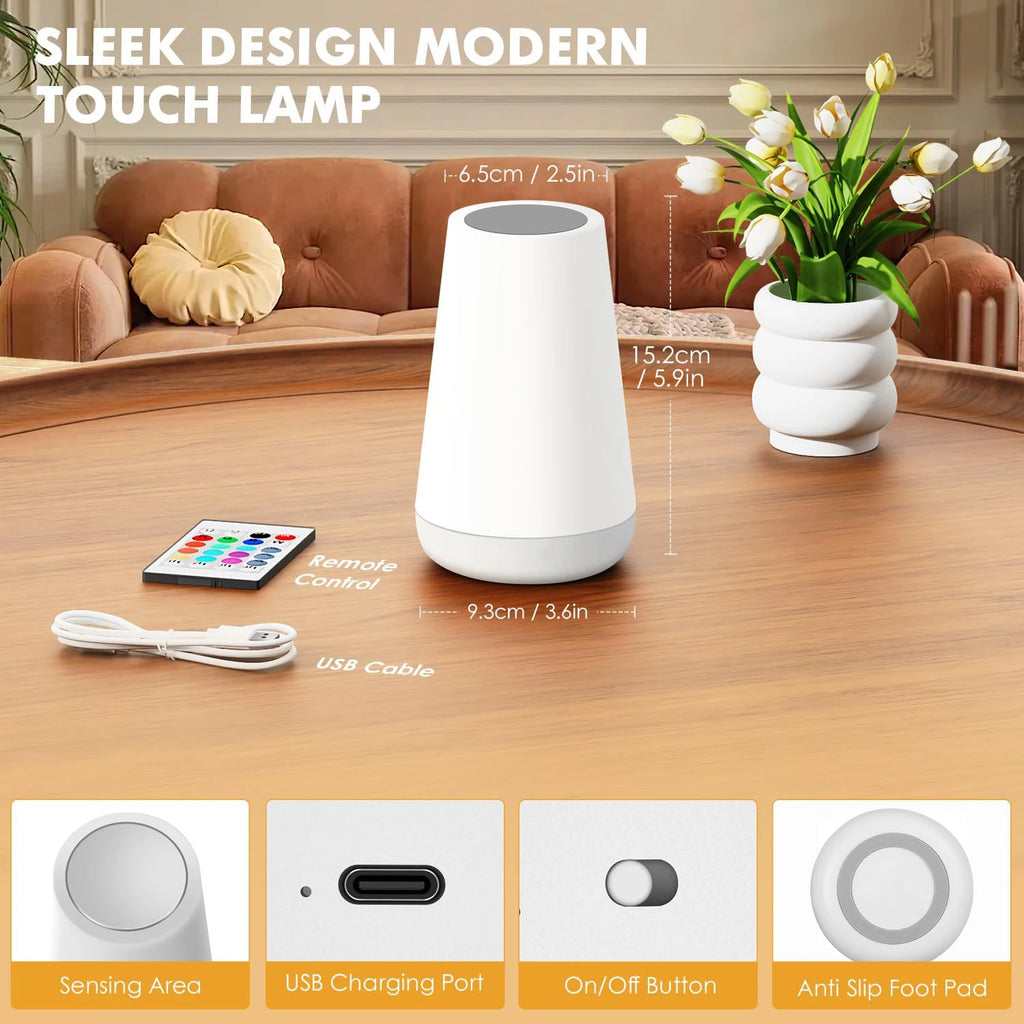 13 Color Changing Night Light RGB Remote Control Touch Dimmable Lamp