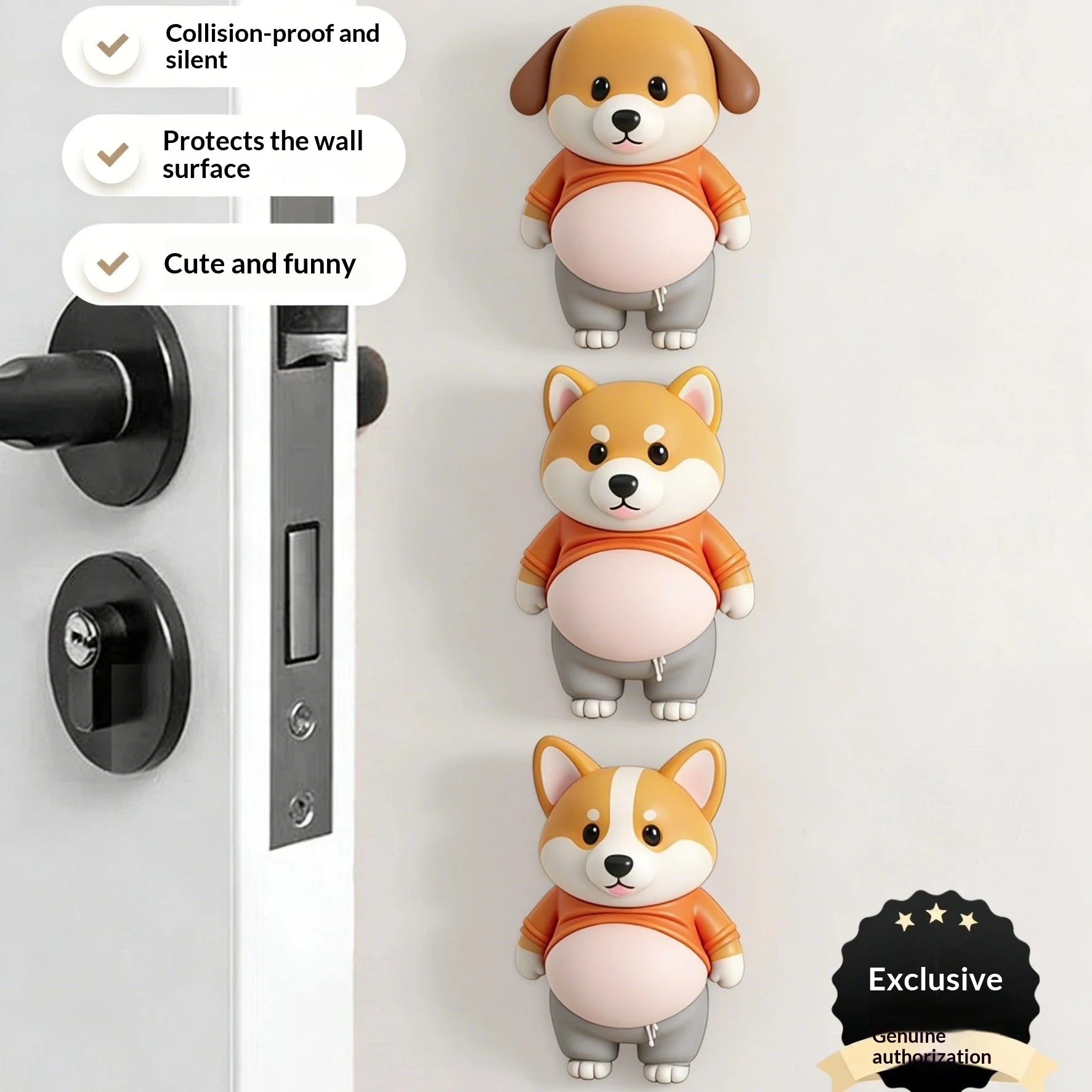 Fat Chai Dog Anti-Collision Stickers - Cute Big-Bellied Dog Car