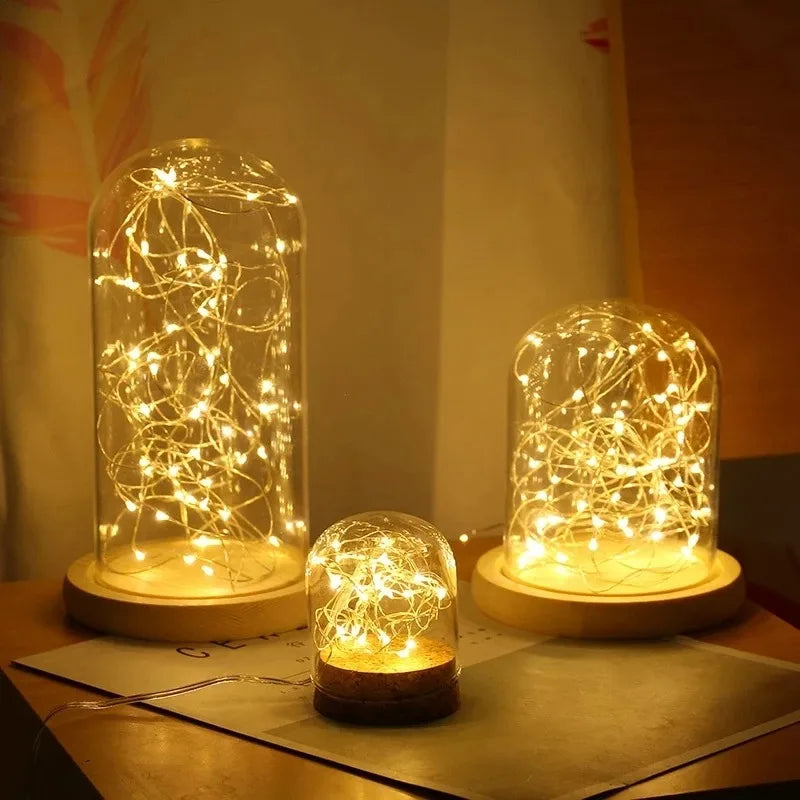 1/5/10pcs Fairy Lights String Button Battery Light Home Decor Living