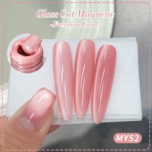 BORN PRETTY 10ml Pink Glass Bead Cat Magnetic Gel Nail Polish Spring