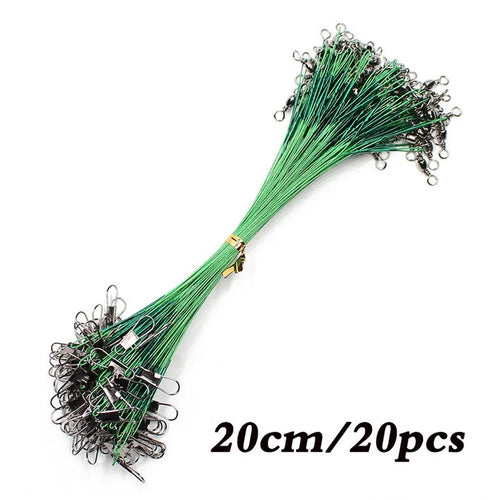 Anti Bite Steel Fishing Line Steel Wire Leader With Swivel Fishing