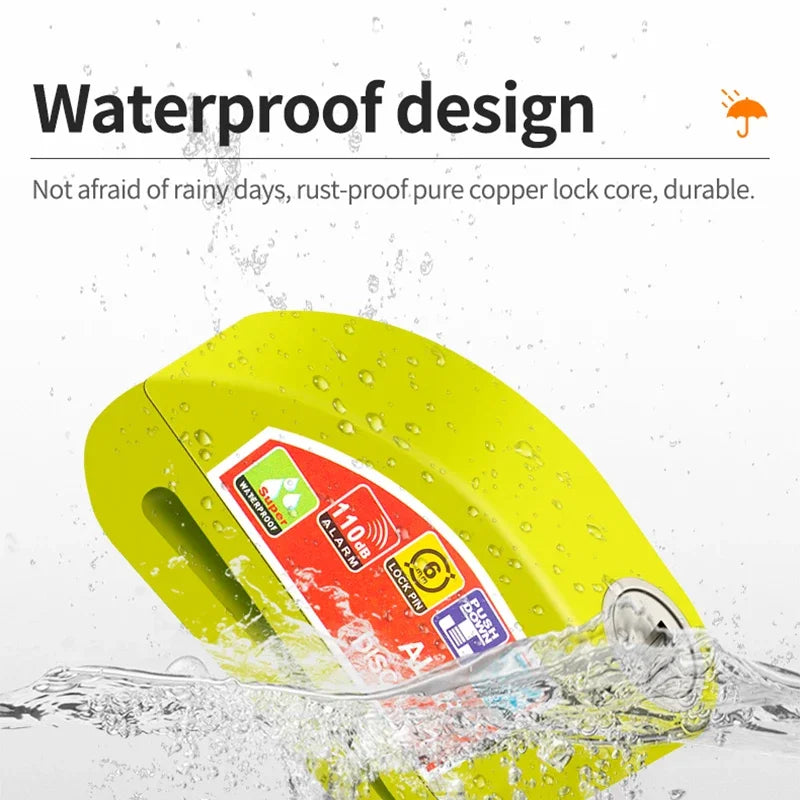 Motorcycle Scooter Bicycle  Alarm Lock Wheel Disc Brake Waterproof