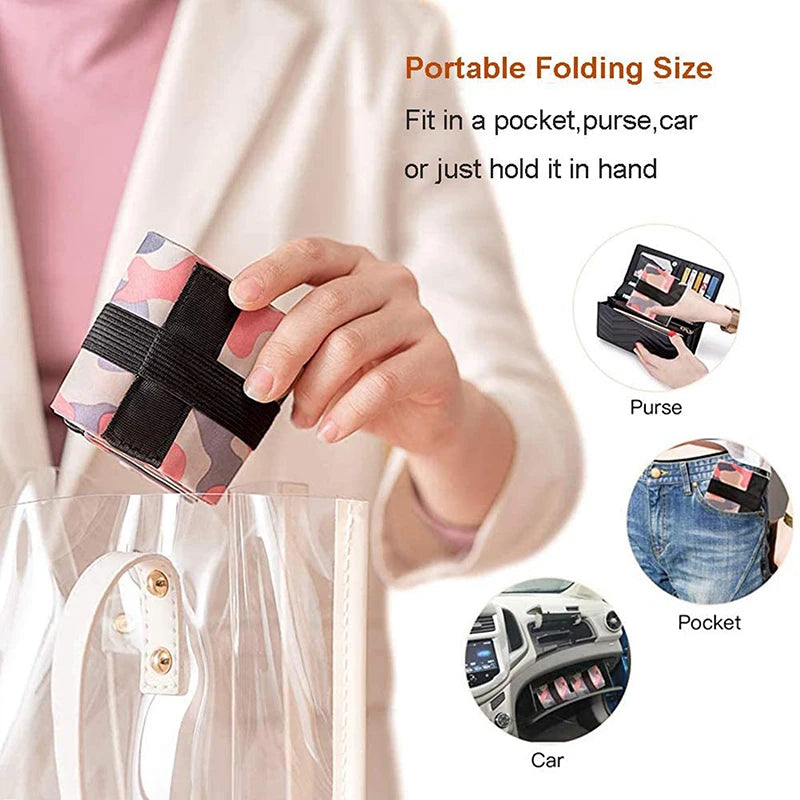 Foldable Storage Bag With Handle Portable Travel Camouflage Handbags