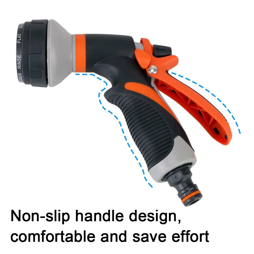 Hose Sprinkle Nozzle For Garden Washing Car 8 Spray Modes Lawn Spray