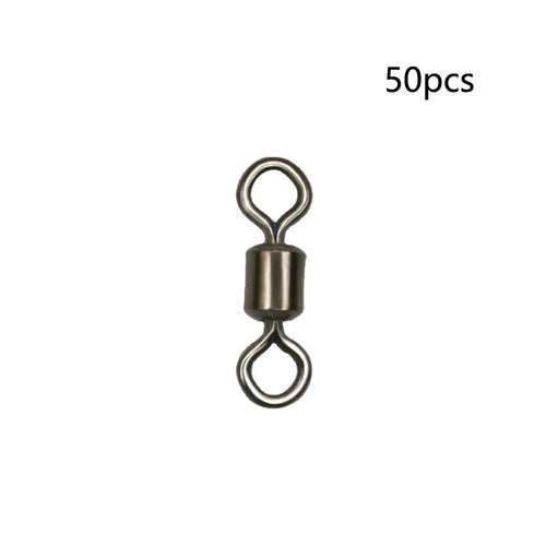 50Pcs Bearing Swivel Fishing Connector Stainless Steel Carp Snap