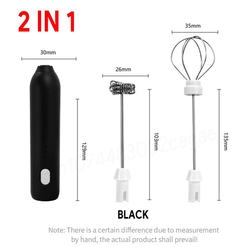 Wireless Milk Frother Electric Type-C Handheld Blender Stainless Steel