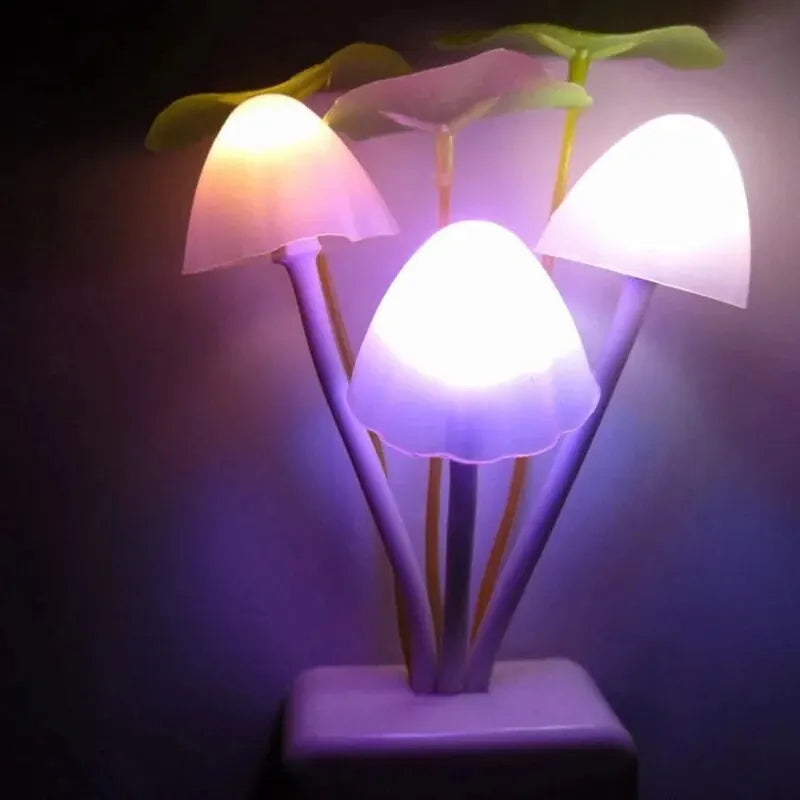 Novelty Mushroom Fungus Night Light EU & US Plug Light Sensor 220V 3