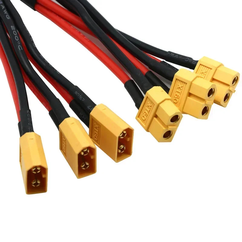 XT60 Parallel Battery Connector 3-Way 14AWG Silicone Wire Male/Female