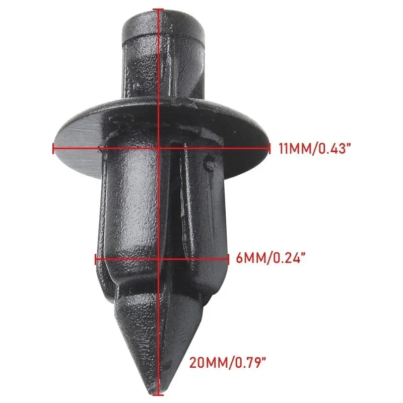 10/20/30PCS 6mm Black Rivet Fairing Body Trim Panel Fastener Screw