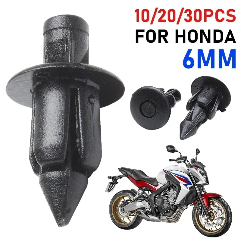10/20/30PCS 6mm Black Rivet Fairing Body Trim Panel Fastener Screw