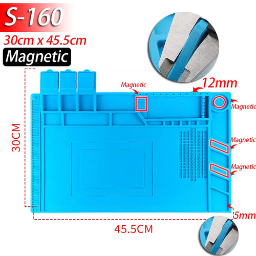 Magnetic Mat Silicone Repair Mat Circuit Board Soldering Pad Heat