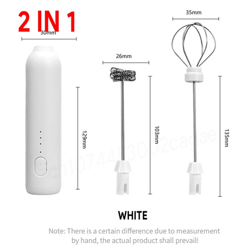Wireless Milk Frother Electric Type-C Handheld Blender Stainless Steel