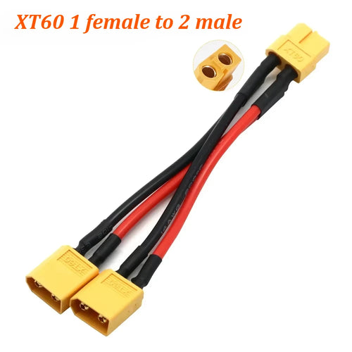 XT60 Parallel Battery Connector 3-Way 14AWG Silicone Wire Male/Female