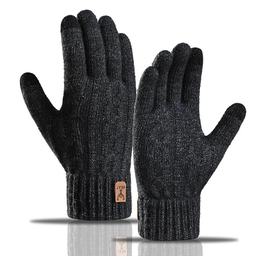 Winter Warm Gloves for Men and Women, Touchscreen Thickened Knitted