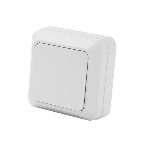 White EU Standard Rocker Switch On/Off Wall Surface 2 Gang 1 Way