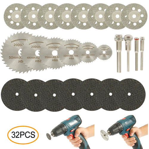 6-32Pcs Mini Circular Saw Blade Set Sanding Grinding Wheel Cutting