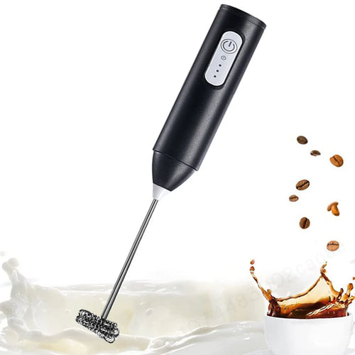 Wireless Milk Frother Electric Type-C Handheld Blender Stainless Steel