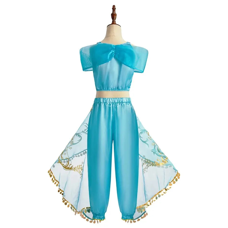 Kids Arabian Princess Dress Girls Halloween Jasmine Costume Children