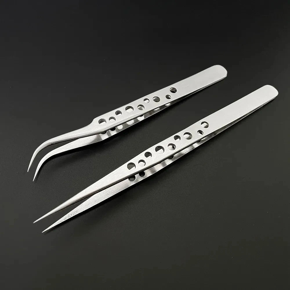 Industrial Tweezers Electronics Anti-static Curved Straight Tip