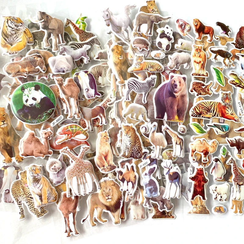 10 Sheets 3D Puffy Stickers Animals Bulk Stickers Scrapbook Decoration