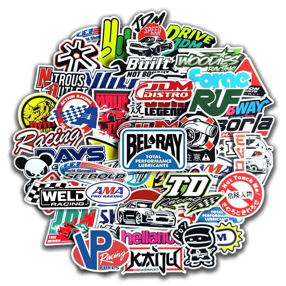 10/20/50/100pcs Cool JDM Stickers Auto Car Modify Motorcycle Scooter